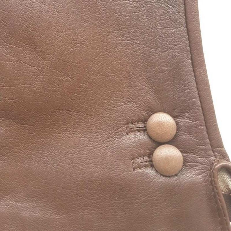 Gants Femme Cuir Brun Herlaine – Taille 7 – Neufs Avec étiquettes