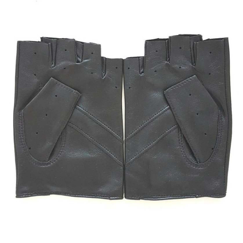 Mitaines En Cuir Noir Respirant Pour Homme, Gants De Moto Perforés
