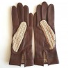 Gants en cuir d'agneau chocolat