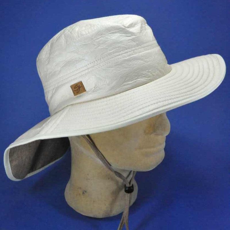 Chapeau anti-UV femme à large bord - Blanc Perlé - Nuvées