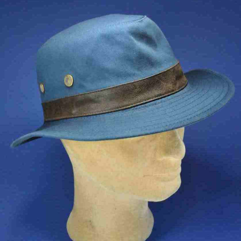 Bob randonnée homme femme marine | Chapeau pur rando coton souple bleu