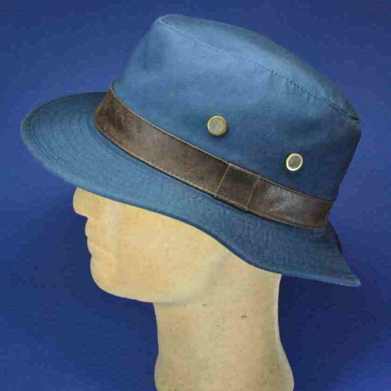 Bob randonnée homme femme marine | Chapeau pur rando coton souple bleu
