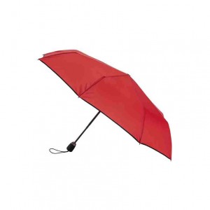 Parapluie femme pliant rouge finition noire
