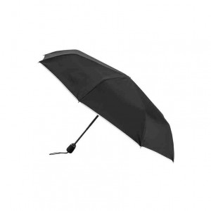 Parapluie femme pliant noir finition blanche
