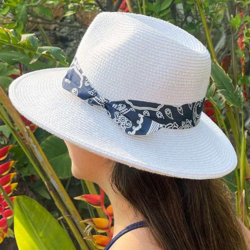 chapeau blanc anti UV  femme