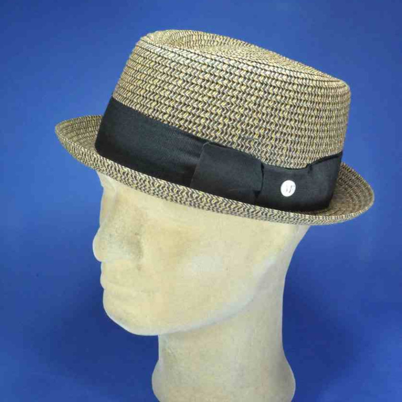 Chapeau de paille Panama avec ruban Noir cousu