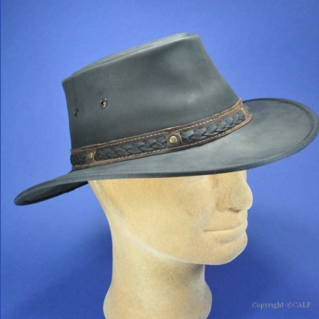 Barmah-chapeau australien cuir Bronco noir