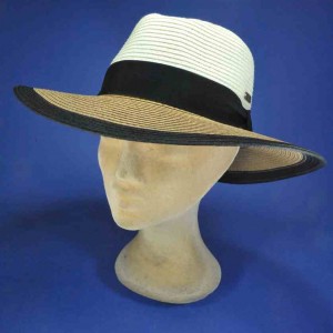 capeline noire paille papier et raphia forme chapeau