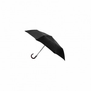 piganiol Mini-Parapluie Pliant Homme Noir automatique poignée bois courbe