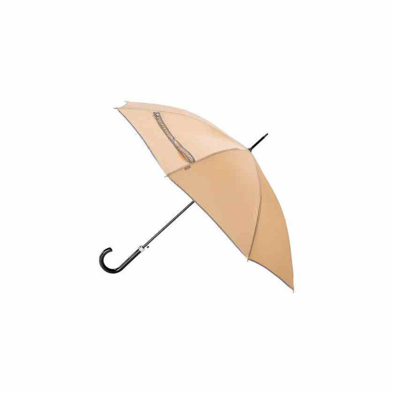 Parapluie Piganiol canne beige rayures noires