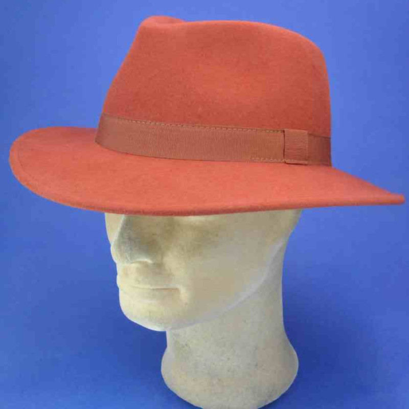 Chapeau Feutre En Laine Traveler De Couleur Rouille Chapeau Mixte