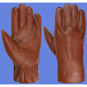 STETSON gants homme  en cuir marron