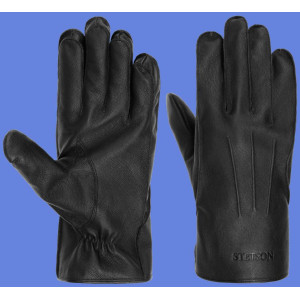STETSON gants homme  en cuir noir