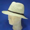 Chapeau paille naturelle traveler :  garniture - cuir, couleur - naturel 42, Mixte - Homme et Femme, taille - 55cm