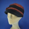 Casquette laine d'hiver femme : couleur - rouge, taille - Elastiqué 54 à 57cm