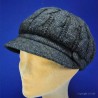 Casquette gavroche d'hiver : couleur - gris souris 61, taille - élastiqué de 54 cm à 59 cm