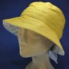 chapeau bob moutarde été en lin et coton taille réglable : couleur - moutarde 79, Taille Réglable - par lacet 55 à 57cm