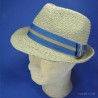 Chapeau de paille STETSON :  garniture - bleu, couleur - naturel 42, taille - Xl.60.61cm