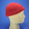 bonnet marin polaire : couleur - rouge, taille - réglage scratch 54 à 61cm