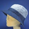 chapeau bob de soleil coton fleuri pour femme : couleur - bleu fleuri/navy, taille - M.56.57cm