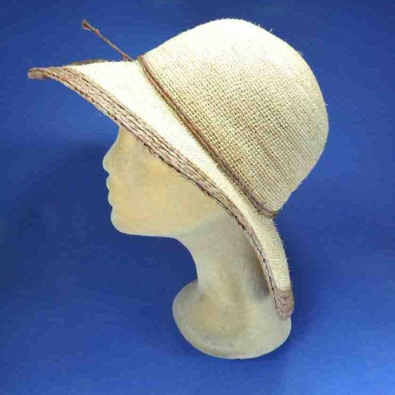 Capeline paille raphia - Achat chapeau grands bords plage - Paille raphia