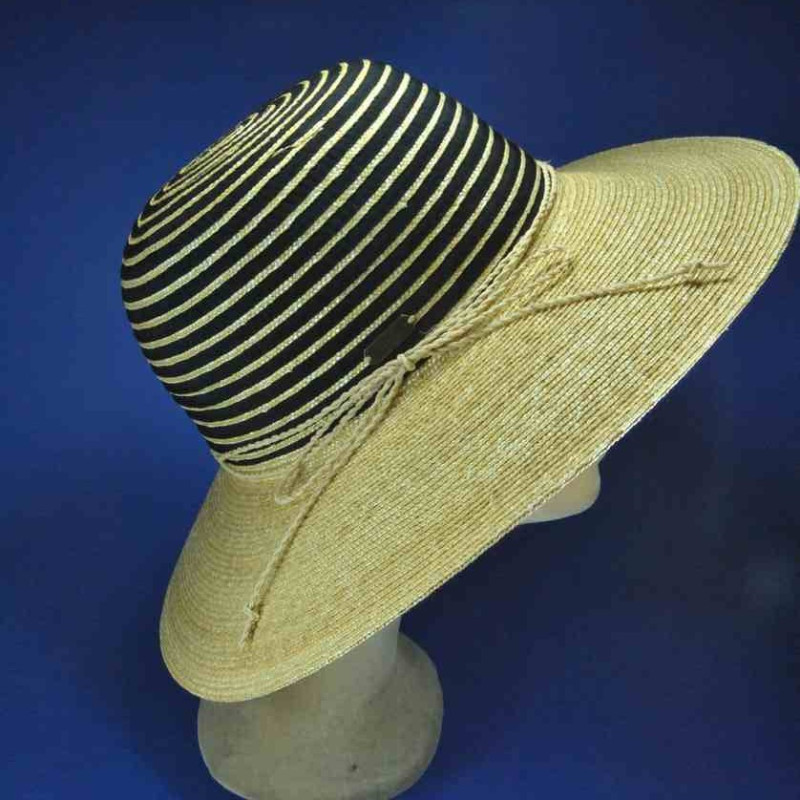 Capeline raphia naturel et polyester | Chapeau d'été pour femme