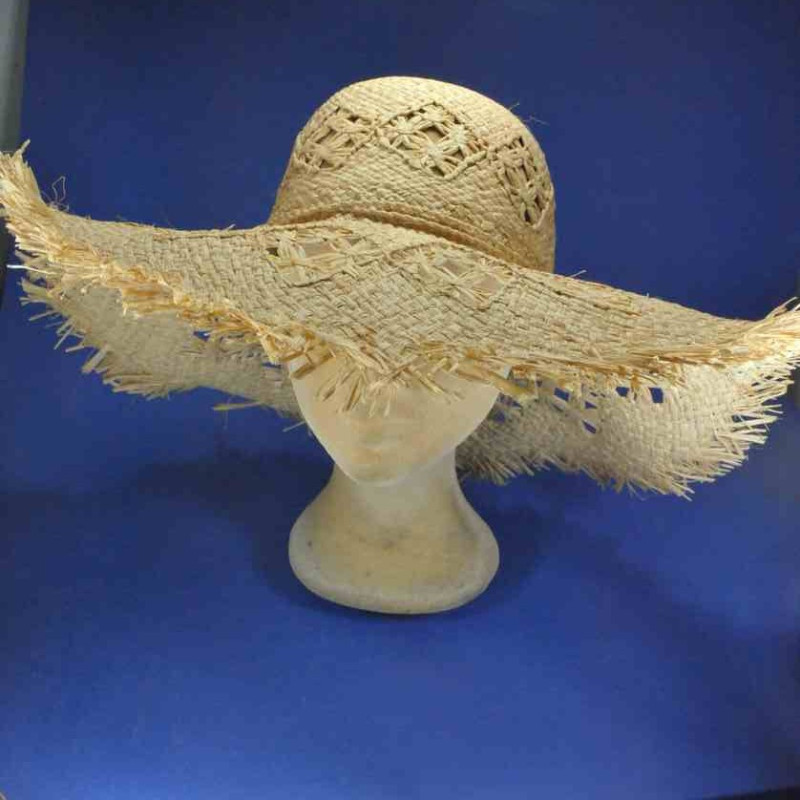 Capeline fantaisie en raphia | Chapeau d'été à grands bords pour femme