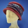 Cloche femme : couleur - rouge, taille - Elastiqué 54 à 57cm