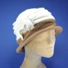 Cloche femme : couleur - beige, taille - Elastiqué 54 à 57cm