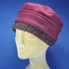 Toque polyester femme : couleur - brique, taille - Elastiqué 54 à 57cm