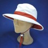 Chapeau terracota moyen bord anti UV homme et femme :  garniture - terracota, couleur - blanc, Mixte - Homme et Femme, taille - 59/61cm