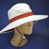 chapeau terracota anti UV trés grand bord :  garniture - terracota, couleur - blanc, Mixte - Homme et Femme, taille - 55/57cm