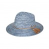 Chapeau anti UV femme roulable : couleur - chiné bleu, Mixte - Homme et Femme, Taille Réglable - par lacet de 55 à 60cm