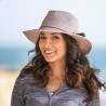 Chapeau anti UV femme roulable : couleur - sable, Mixte - Homme et Femme, Taille Réglable - par lacet de 55 à 60cm