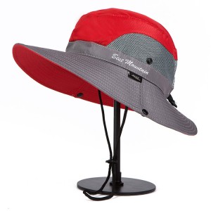chapeau de surf anti UV homme et femme rouge gris