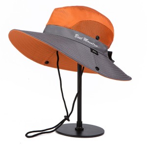 chapeau de surf anti UV homme et femme orange-gris