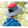 chapeau de surf anti UV homme et femme orange-gris : couleur - orange-gris, Taille Réglable - par lacet de 55cm à 59cm