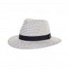 Chapeau anti UV homme et femme bord moyen : couleur - chiné noir, Mixte - Homme et Femme, Taille Réglable - par lacet de 54cm à 58cm