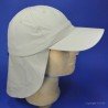 Casquette randonnée très longue visière anti UV : couleur - beige, Mixte - Homme et Femme, Taille Réglable - de 55 à 60cm