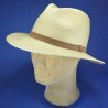 Chapeau PANAMA fashion authentique d'Equateur : couleur - naturel 42, Mixte - Homme et Femme, taille - S-(55-56 cm)