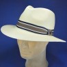 Véritable chapeau PANAMA galon bicolore : couleur - 36, Mixte - Homme et Femme, taille - XL-(61-62 cm)