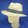 Chapeau PANAMA authentique galon bicolore : couleur - 45, Mixte - Homme et Femme, taille - S-(55-56 cm)