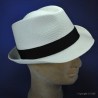 Véritable chapeau panama pas cher :  garniture - noir, couleur - blanchi, Mixte - Homme et Femme, taille - 61cm