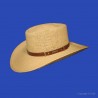 Chapeau panama gambler planteur aéré :  garniture - garniture cuir 1, couleur - naturel 42, taille - 55cm