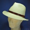 chapeau panama Homme blanchi garniture cuir :  garniture - cuir marron, couleur - blanchi, taille - S.54.55cm