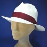 Chapeau Panama super fino montécristi homme femme : couleur - bordeaux, Mixte - Homme et Femme, taille - M-(57-58 cm)