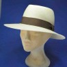 Chapeau panama haut de gamme femme :  garniture - marron, couleur - naturel 42, Mixte - Homme et Femme, taille - M.56.57cm