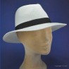 Chapeau Panama grand bord femme et homme :  garniture - noir, couleur - blanchi, Mixte - Homme et Femme, taille - M.56.57cm