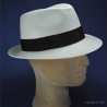 Chapeau Panama homme femme trilby :  garniture - noir, couleur - blanchi, Mixte - Homme et Femme, taille - S.54.55cm