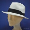 Chapeau Panama fino homme et femme :  garniture - noir, couleur - blanchi, Mixte - Homme et Femme, taille - S.54.55cm